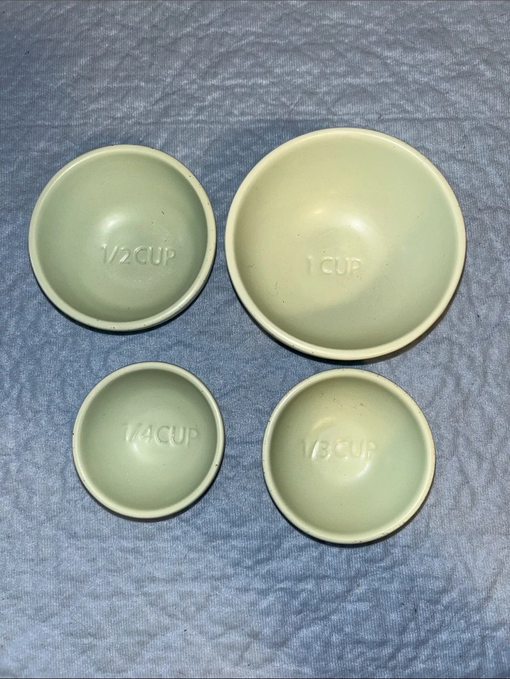 Greg Natale Ceramic Green Speckled Measuring Cup Bowls